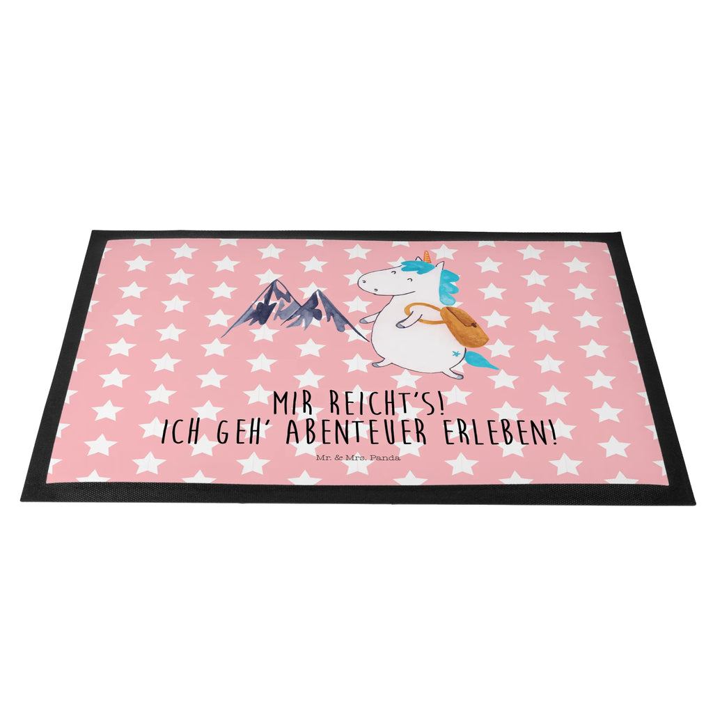 Doormat unicorn climber unicorn, unicorns, english, adventurer, Einhorn, explorer, mountaineer, world traveler, vacation, mountains, world trip, travel, adventure
