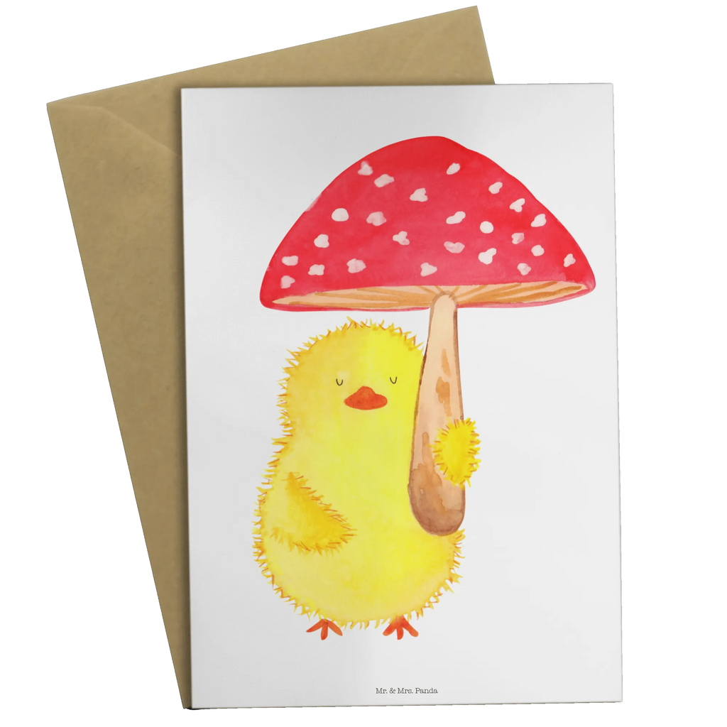Greetings card chick toadstool folding card, invitation card, greeting card, birthday card, wedding card, Easter, Easter bunny, Toadstool, Lucky, Happy Easter, Chicks, Easter greetings