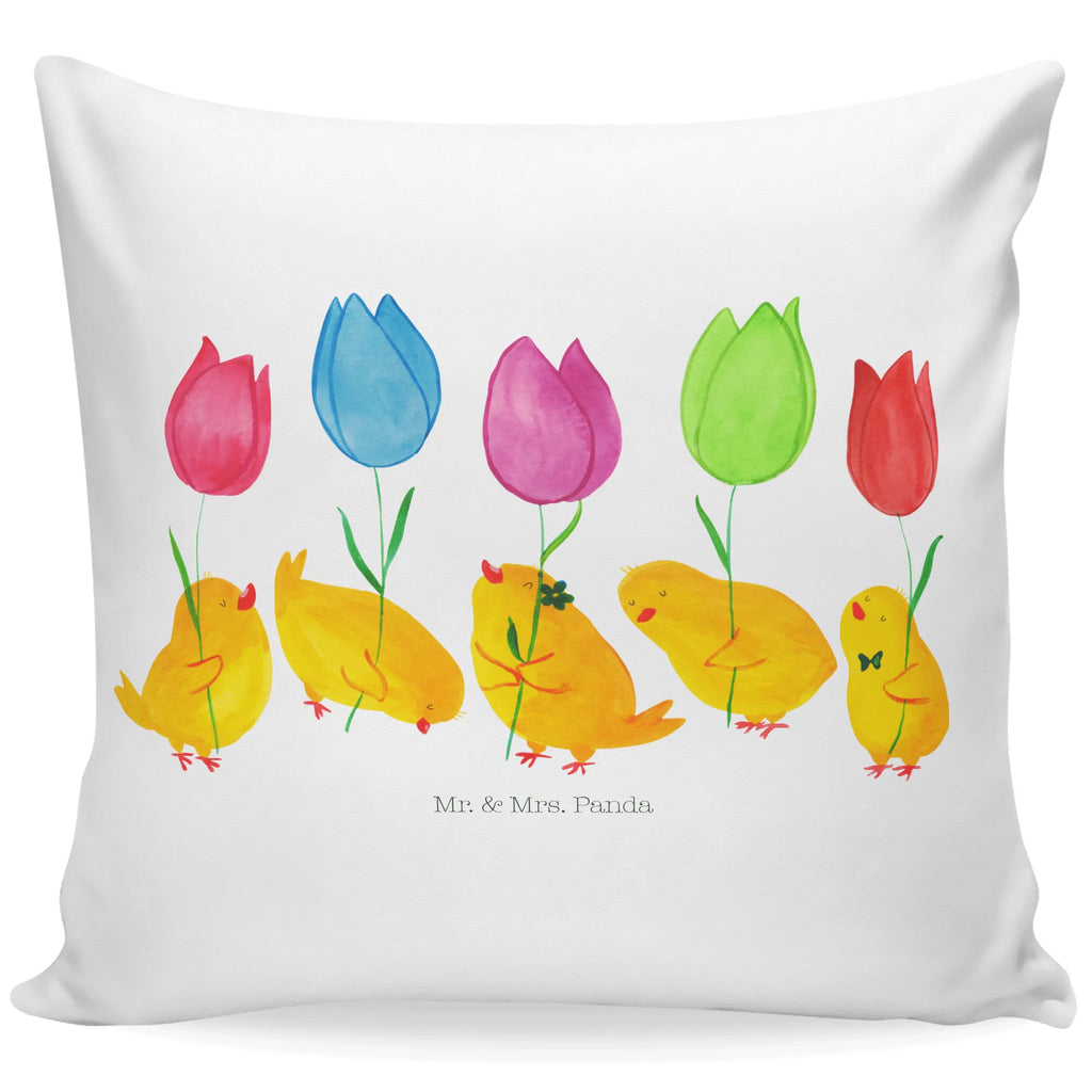 Cushion chick parade 40 x 40, pillow case, pillows, bed, fluffy, couch, settee, 40x40, pad, cushion, sofa, Pillow, bedroom, soft, Easter, Easter bunny, Easter greetings, Flowers, Parade, Tulips, Chicks, Happy Easter