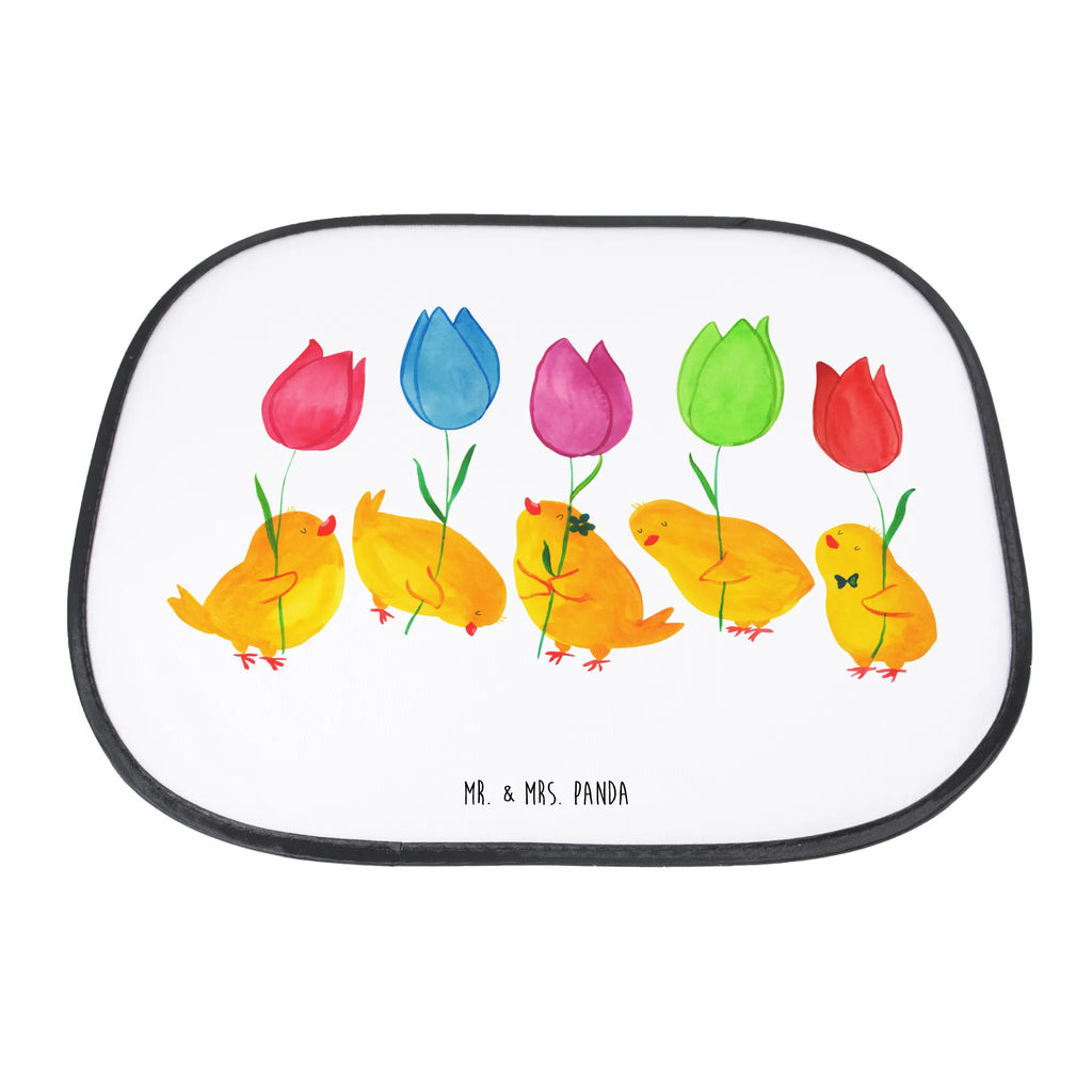 Car sun shade chick parade back seat, gift, sun protection, windows, family, sun visor, children, car, Easter, Easter bunny, Chicks, Parade, Happy Easter, Easter greetings, Flowers, Tulips
