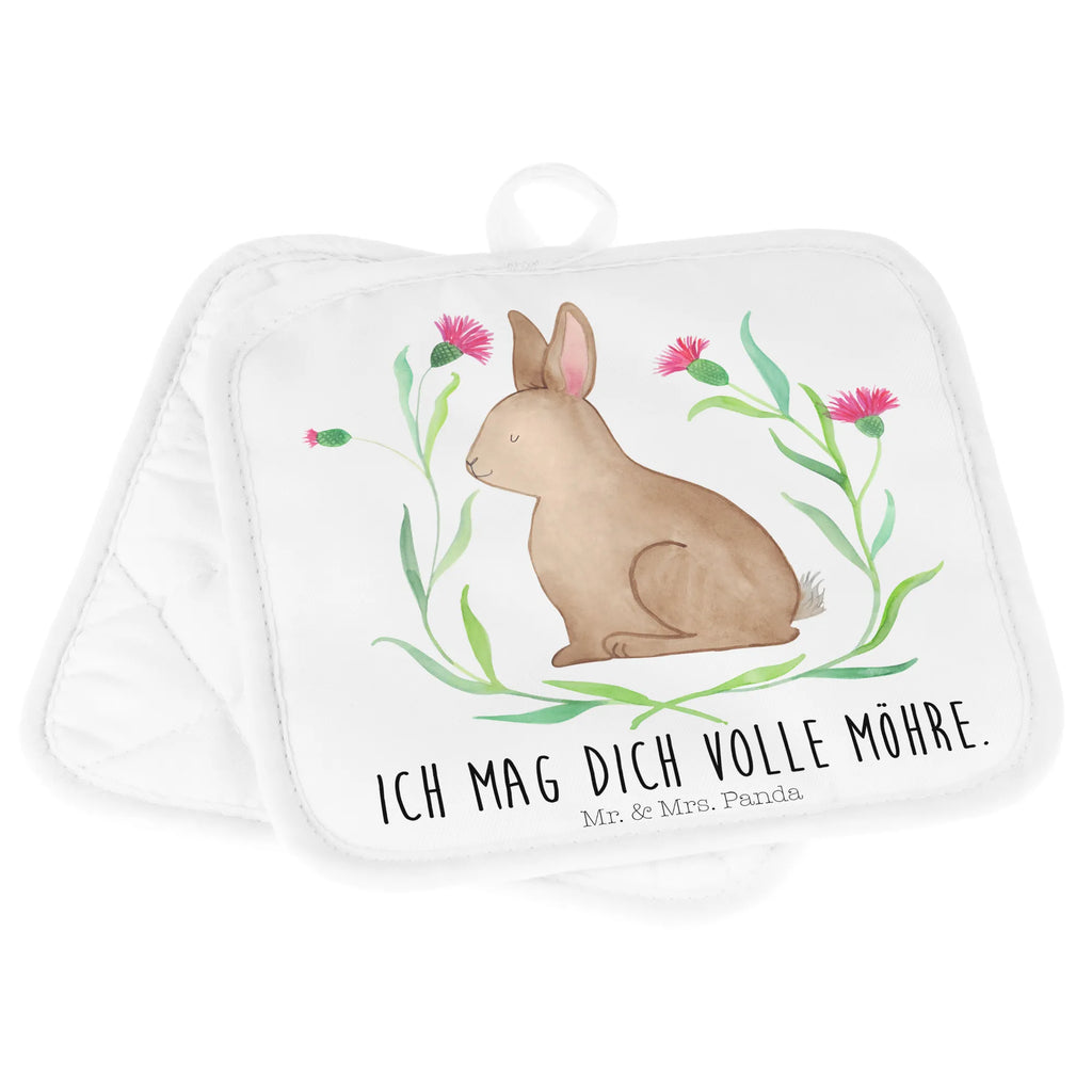 Pot holder Hare Sit cooking, set, gloves, oven mitts, oven cloth set, potholders, oven glove, baking, kitchen, Easter, Easter bunny, Greetings, Hare, Love, Happy Easter, Easter flower, Easter greetings, Rabbit