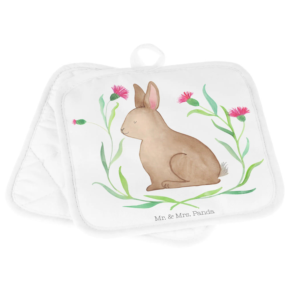 Pot holder Hare Sit cooking, set, gloves, oven mitts, oven cloth set, potholders, oven glove, baking, kitchen, Easter, Easter bunny, Greetings, Hare, Love, Happy Easter, Easter flower, Easter greetings, Rabbit