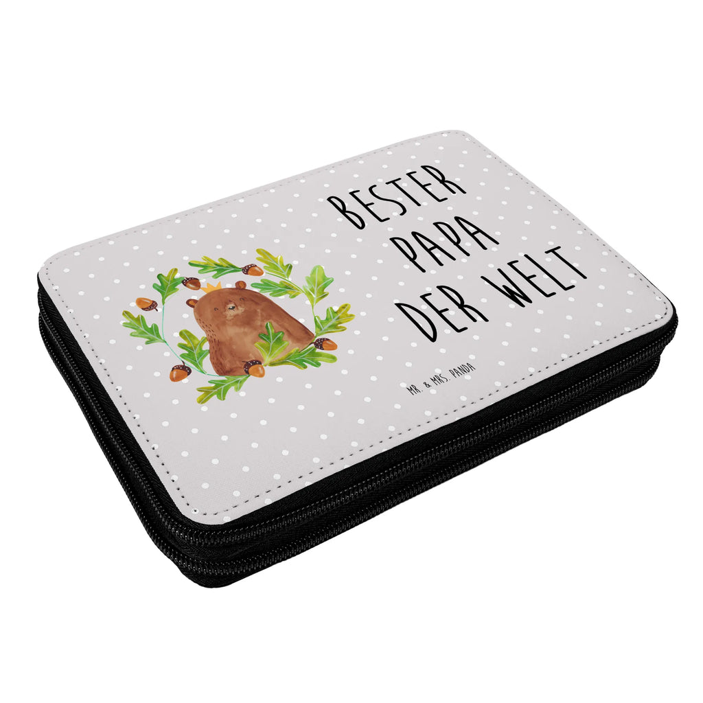 Leather folder bear king pupil, child, school, primary school, pencil case, motif, pen roll, enrolment, pencil bag, gift, bear, teddy, teddy bear, cuddly toy, world best daddy, Dad, Daddy, Father's Day, Father, best daddy, Daddy Bear, Bear