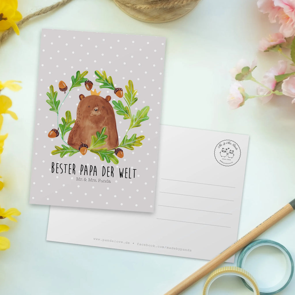 Pocztówka Niedźwiedź król Fotokarte, einzelkarte, Motivkarte, Ansichtskarten, Postkarte, Kunstkarten, bildkarte, Postkarten, kunstkarte, Grußkarte, Designkarte, spruchkarte, Ansichtskarte, Teddy, Teddybär, Bär, Vater, Bester Papa, Papi, Dad, Papa, Weltbester Papa, Vatertag, Papa Bär, Bester Vater, Daddy