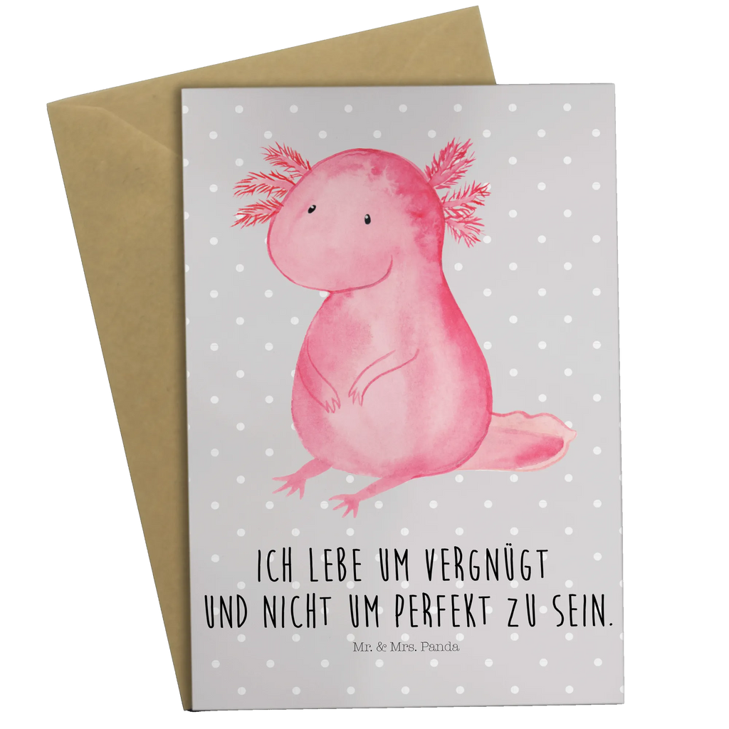 Greetings card axolotl zero Grußkarte, Glückwunschkarte, Karte, Ansichtskarten, Hochzeitskarte, Geburtstagskarte, Einladungskarte, Klappkarte, Axolotl, Molch, Freundin, Lebensstil, Liebe, zufrieden, Axolot, Weisheit, Lebensweisheit, fröhlich, vergnügt