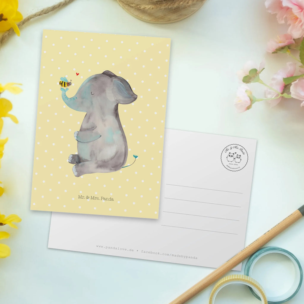 Postkarte Elefant Biene einzelkarte, Motivkarte, kunstkarte, Fotokarte, Ansichtskarten, Ansichtskarte, Designkarte, spruchkarte, Kunstkarten, bildkarte, Grußkarte, Postkarte, Postkarten, Tiere, Tiermotive, Gute Laune, Lustige Sprüche, Liebe, Biene, Liebesbeweis, Liebesgeschenk, Elefant, Liebesspruch, Heiratsantrag, Jahrestag, Hochzeitsgeschenk