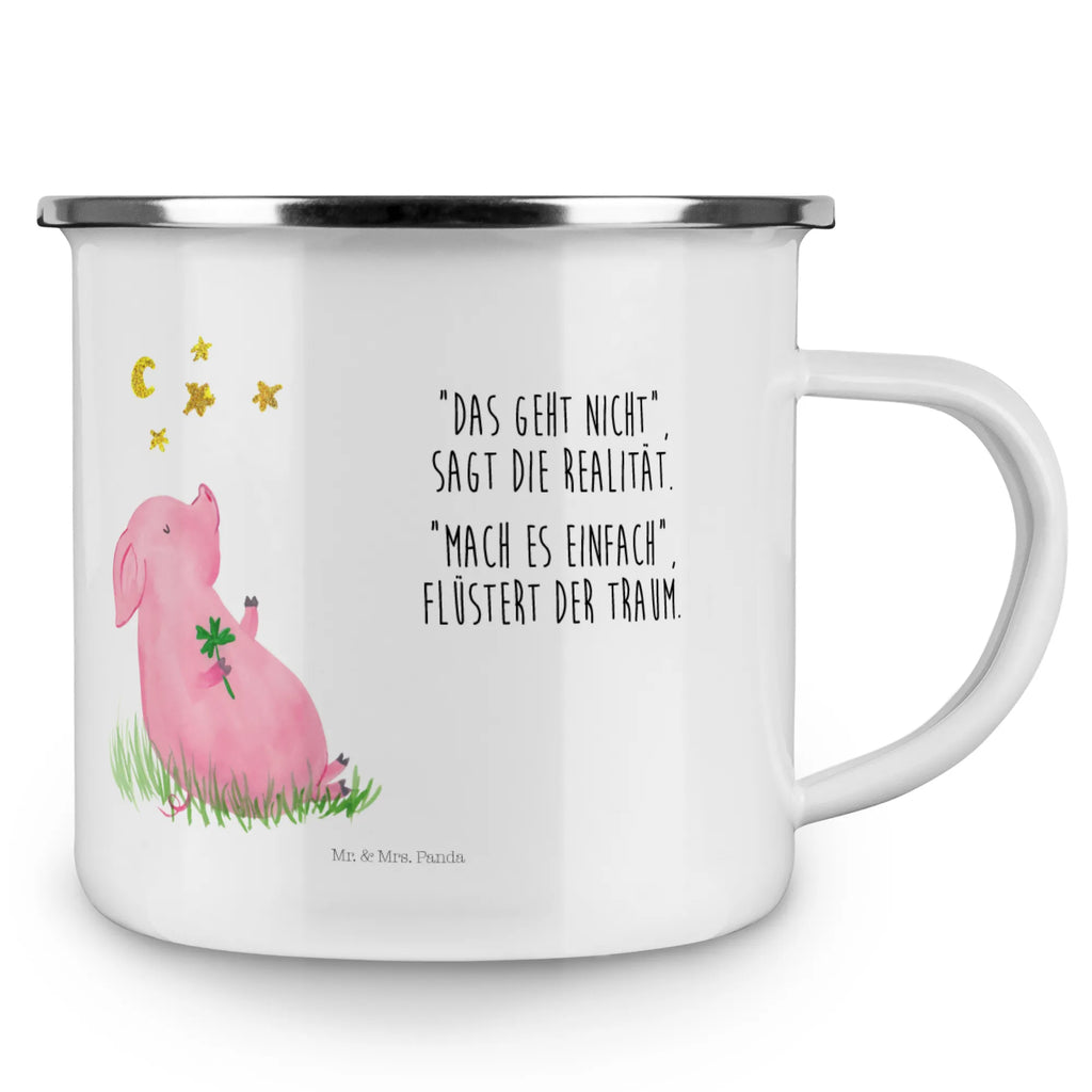 Kempingowy kubek emaliowany świnia Szczęście Kaffeetasse, wanderbecher, Campingtasse, Blechtasse, Teebecher, Emaille Tasse, Emailletasse, becher emaille, blechbecher, Tasse Emaille, Becher, Trinkbecher, Metalltasse, Kaffeebecher, emaillebecher, wandertasse, Tasse, metallbecher, Campingbecher, Teetasse, Pott, reisetasse, Emaille Becher, Reisebecher, Tiere, Tiermotive, Gute Laune, Lustige Sprüche, Motivation, Schwein, Schweinchen, Sernchen, Glücksbringer, Träume, Ziele, Sterne, Glücksschwein. Glück