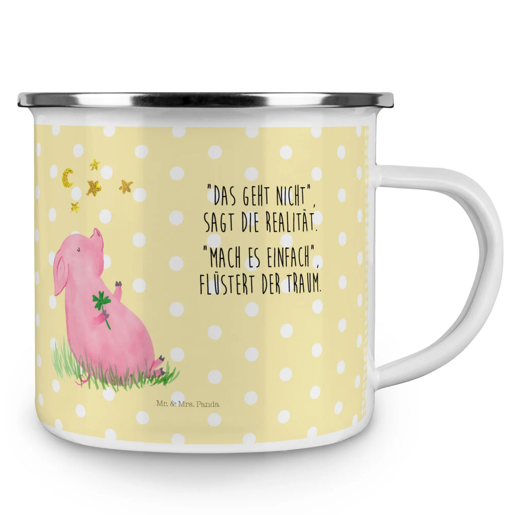 Kempingowy kubek emaliowany świnia Szczęście Kaffeetasse, wanderbecher, Campingtasse, Blechtasse, Teebecher, Emaille Tasse, Emailletasse, becher emaille, blechbecher, Tasse Emaille, Becher, Trinkbecher, Metalltasse, Kaffeebecher, emaillebecher, wandertasse, Tasse, metallbecher, Campingbecher, Teetasse, Pott, reisetasse, Emaille Becher, Reisebecher, Tiere, Tiermotive, Gute Laune, Lustige Sprüche, Motivation, Schwein, Schweinchen, Sernchen, Glücksbringer, Träume, Ziele, Sterne, Glücksschwein. Glück