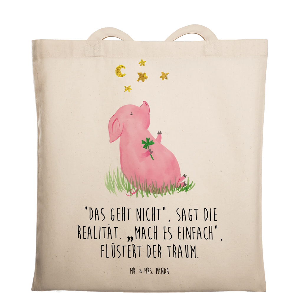 Tote bag Pig Luck cloth bag, bag, shopper, shopping bag, jute bag, pouch, Carrier bag, shoulder bag, cotton bag, small animals, cute, funny, cute animal motives, hand drawn, small world, funny sayings, good mood, happy, gifts, gift ideas, special gifts, animal lover, card, motivation, goals, lucky charm, asterisks, piglet, pig, stars, Lucky bastard. Luck, dreams