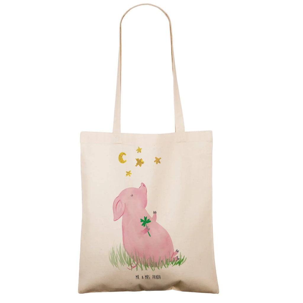 Tote bag Pig Luck cloth bag, bag, shopper, shopping bag, jute bag, pouch, Carrier bag, shoulder bag, cotton bag, small animals, cute, funny, cute animal motives, hand drawn, small world, funny sayings, good mood, happy, gifts, gift ideas, special gifts, animal lover, card, motivation, goals, lucky charm, asterisks, piglet, pig, stars, Lucky bastard. Luck, dreams