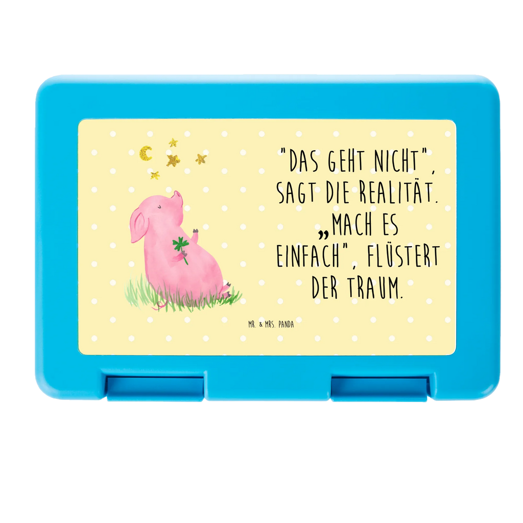 Lunch box Pig Luck lunch box, BPA-free, snack box, bread box, sandwich box, small animals, cute, funny, cute animal motives, hand drawn, small world, funny sayings, good mood, happy, gifts, gift ideas, special gifts, animal lover, card, stars, asterisks, dreams, lucky charm, motivation, pig, Lucky bastard. Luck, piglet, goals