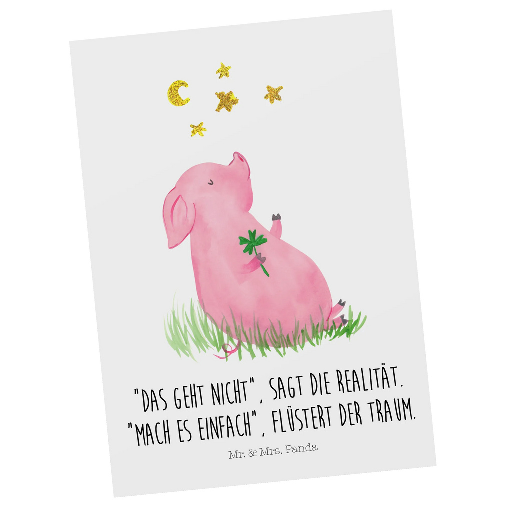 Pocztówka świnia Szczęście Motywy zwierzęce, dobra energia, zabawne powiedzonka, zwierzęta