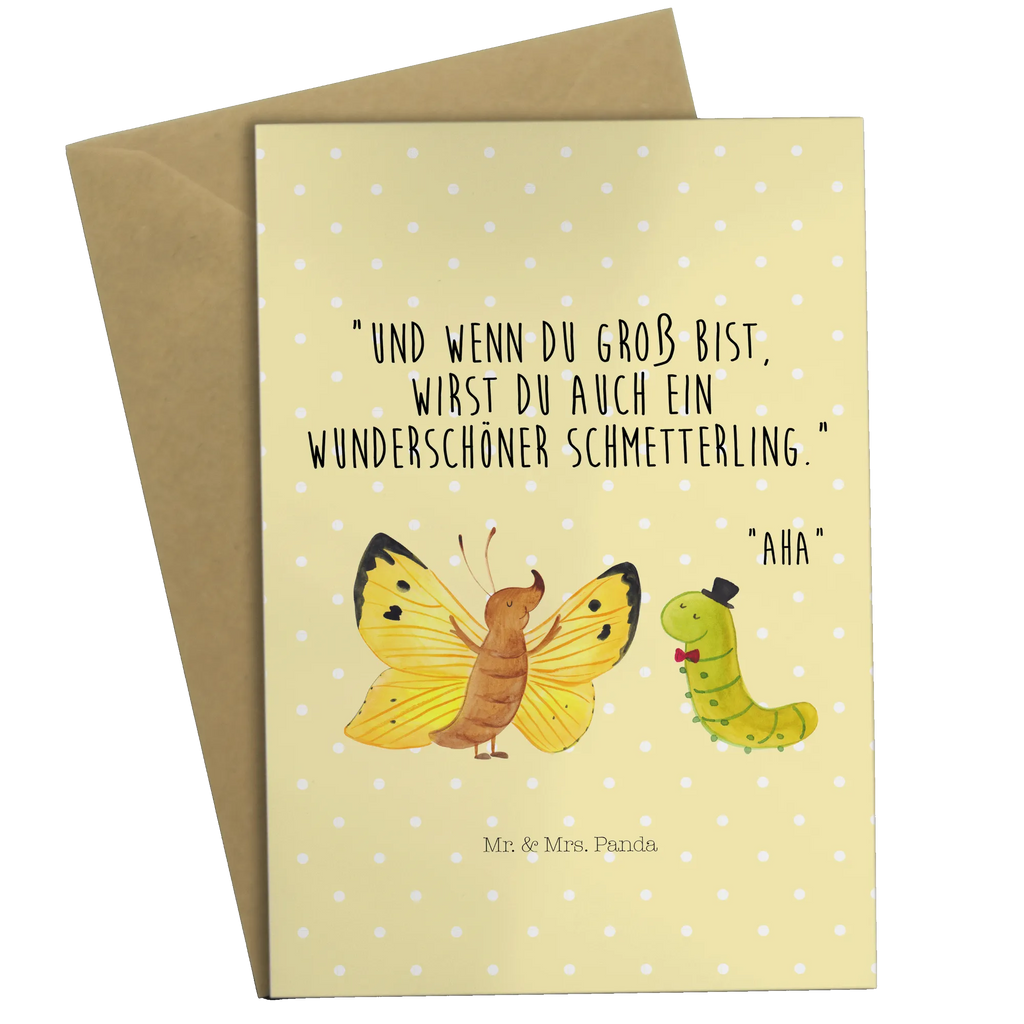 Greetings card Caterpillar butterfly Glückwunschkarte, Geburtstagskarte, Ansichtskarten, Einladungskarte, Klappkarte, Grußkarte, Karte, Hochzeitskarte, Tiermotive, Gute Laune, lustige Sprüche, Tiere, Zitronenfalter, Schmetterling, Hut, Schönheit, Hütchen, Erwachsen werden, Entwicklung, Raupe, Aufwachsen, Kokon