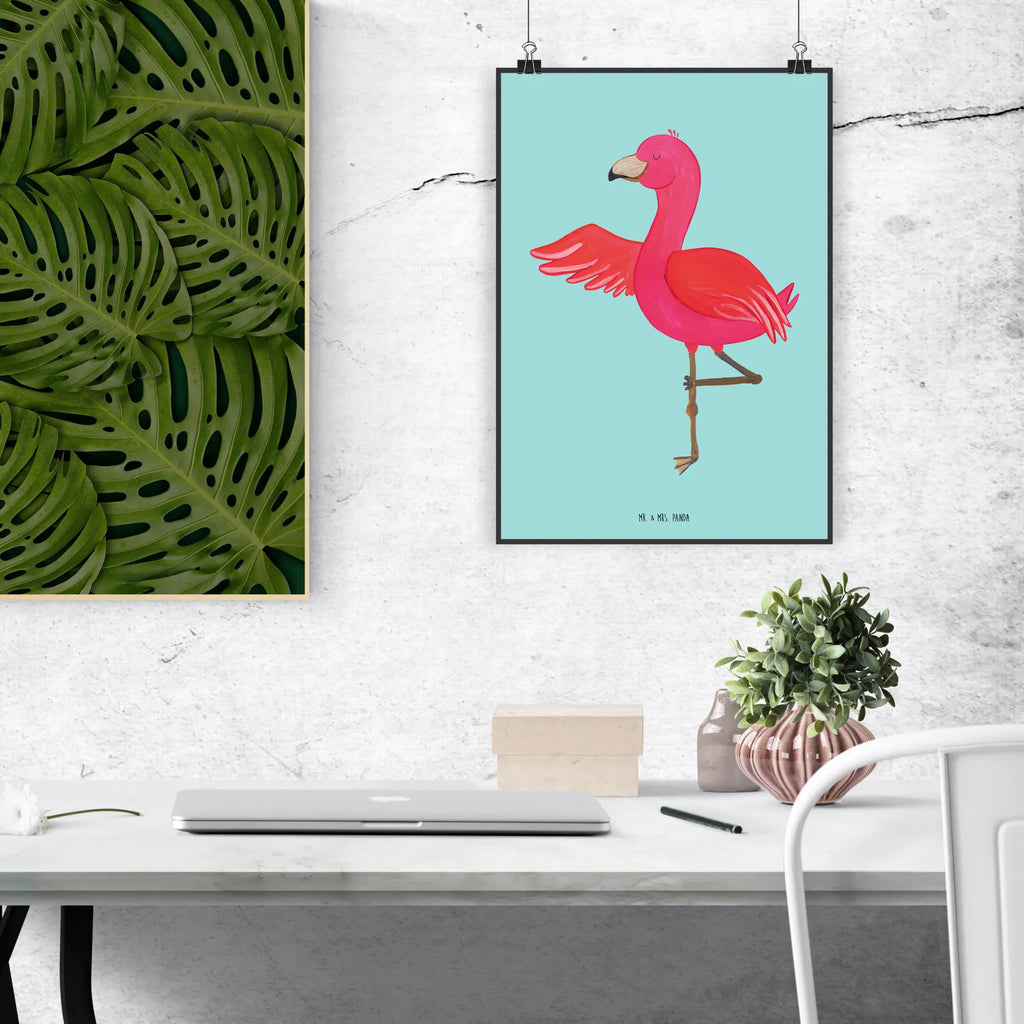 Plakat Flamingo joga wanddeko, Bild für Wand, drucke, grafikposter, Wanddekoration, Wandposter, Designposter, Wandschmuck, Mr. & Mrs. Panda Poster, Posterdruck, kunstposter, Wanddeko Bild, kunst für die wand, Deko Bild, Wandbild, wandkunst, wanddruck, Bild, kunstdruck poster, Plakat, Poster, Kunstdruck, Flamingo, Yoga, Ärger, Namaste, Achtsamkeit, Tiefenentspannung, Aufregen, Entspannung, Yoga-Übung, Vogel
