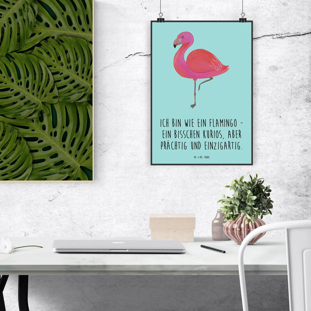 Poster Flamingo Classic Wanddekoration, Mr. & Mrs. Panda Poster, Handgemaltes Poster, Poster, Wandposter, Küchenposter, Posterdruck, Bild, Kunstdruck, Designposter, Wanddeko, Raumdekoration, Kinderposter, Wanddeko Bild, Flamingo, Freundinnen, Einzigartig, Freundin, Außenseiter, Tochter, Selbstliebe, ich, Sohn, Stolz, Spruch, Geschwister, für mich