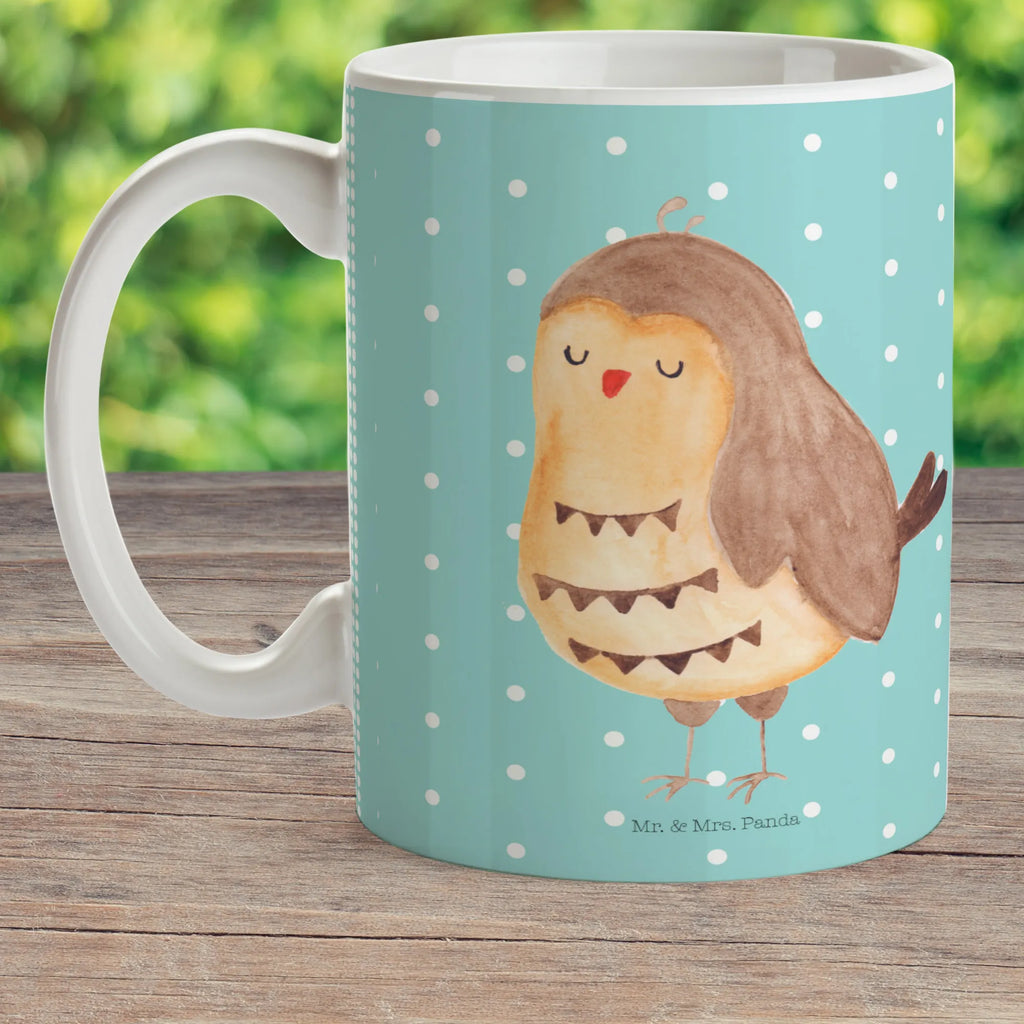 Child's mug Owl Satisfied coffee cup, camping mug, drinking cup, plastic cup, mug, kindergarten, owl, forest animal, bird, nocturnal, gift ideas, birthday present, illustrated, funny, romantic gift, owl decor, Owl deco, Wedding anniversary gift, Saying beautiful, Romantic, Pun funny, Owl saying, Love saying, Owl