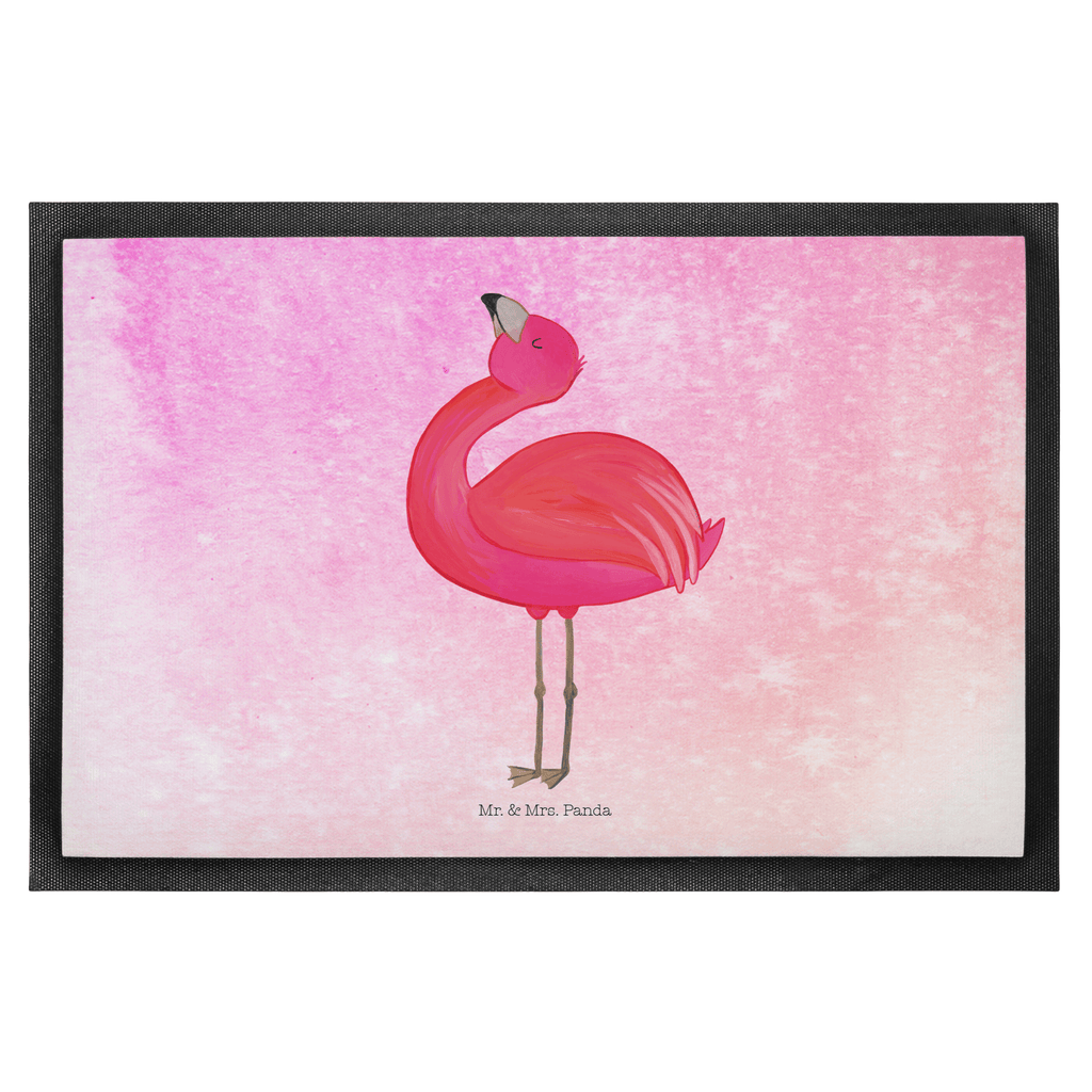 Fußmatte Flamingo stolz Türvorleger, Schmutzmatte, Fußabtreter, Matte, Schmutzfänger, Fußabstreifer, Schmutzfangmatte, Türmatte, Motivfußmatte, Haustürmatte, Vorleger, Flamingo, stolz, Freude, Selbstliebe, Selbstakzeptanz, Freundin, beste Freundin, Tochter, Mama, Schwester