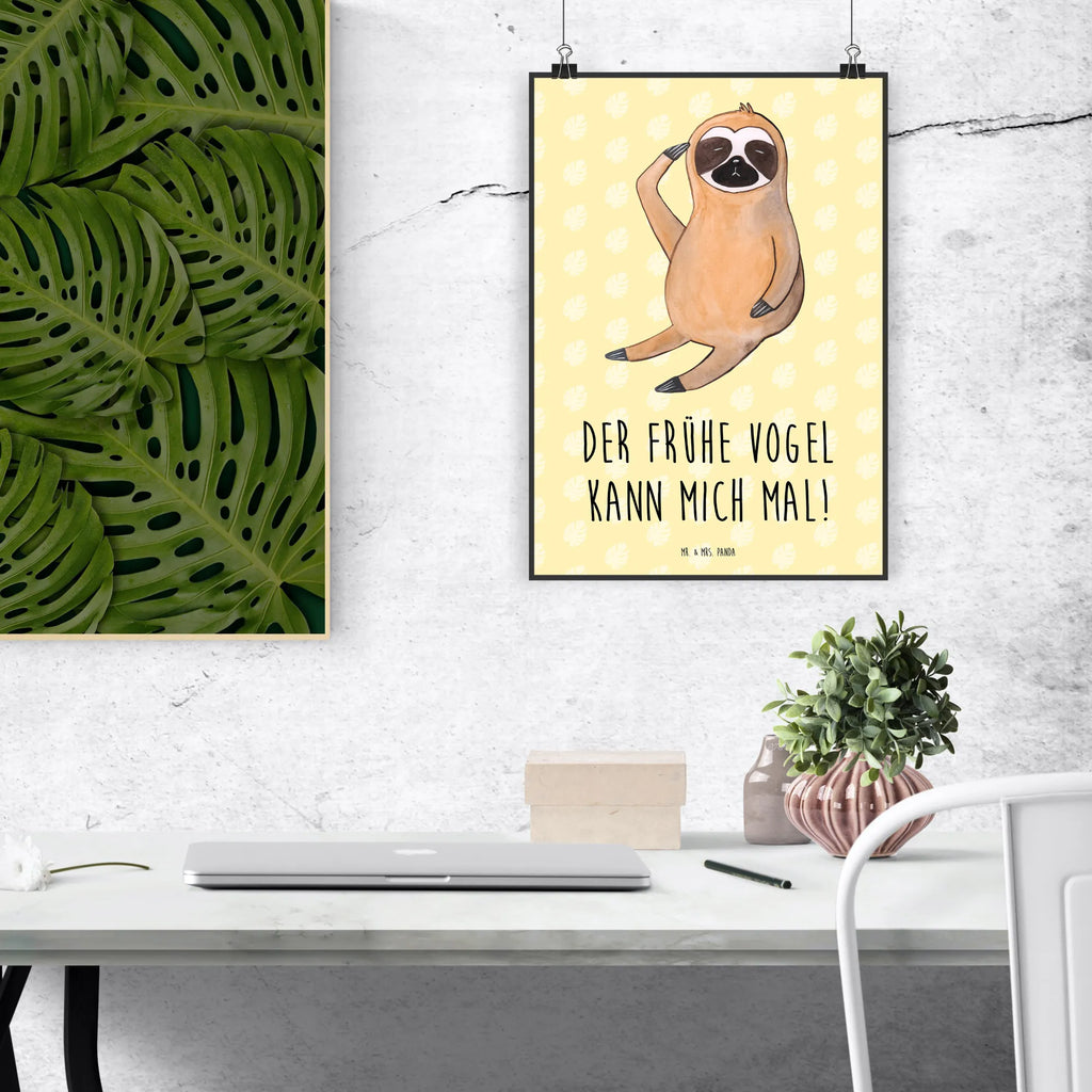 Poster sloth Bird Wandposter, Bild für Wand, Plakat, wandkunst, Kunstdruck, Wanddeko Bild, kunstposter, Poster, grafikposter, Wandbild, Mr. & Mrs. Panda Poster, kunst für die wand, wanddeko, wanddruck, Designposter, Deko Bild, Bild, drucke, Posterdruck, Wanddekoration, Wandschmuck, kunstdruck poster, Faultier Deko, Faultier Geschenk, Faultier, Spinner, Frühaufsteher, Der Frühe Vogel, Morgenmuffel, Früher Vogel, Faultierwelt, Lieblingstier, Faultiere, Vogel, faul
