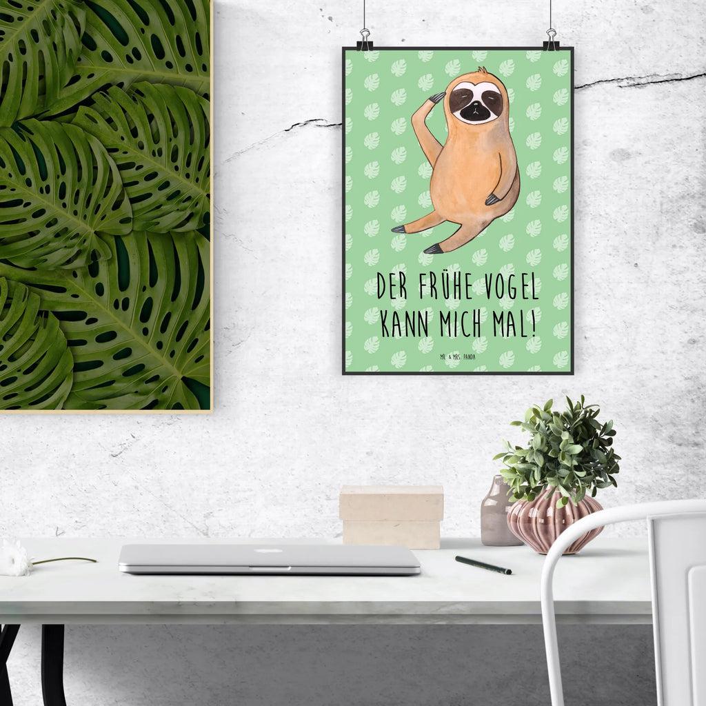 Poster sloth Bird Wandposter, Bild für Wand, Plakat, wandkunst, Kunstdruck, Wanddeko Bild, kunstposter, Poster, grafikposter, Wandbild, Mr. & Mrs. Panda Poster, kunst für die wand, wanddeko, wanddruck, Designposter, Deko Bild, Bild, drucke, Posterdruck, Wanddekoration, Wandschmuck, kunstdruck poster, Faultier Deko, Faultier Geschenk, Faultier, Spinner, Frühaufsteher, Der Frühe Vogel, Morgenmuffel, Früher Vogel, Faultierwelt, Lieblingstier, Faultiere, Vogel, faul