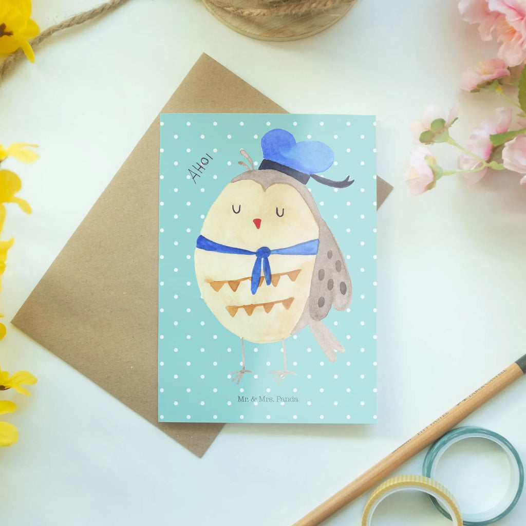 Greetings card Owl sailor neujahrskarte, vatertagskarte, hochzeitskarten, Motivkarte, valentinstagskarte, Glückwunschkarte, osterkarten, genesungskarte, dankeskarten, glückwunschkarten, einladungskarten, weihnachtskarten, firmungskarte, Beileidskarte, abiturkarte, Klappkarte, Grußkarten, osterkarte, babykarte, spruchkarte, Grußkarte, kommunionskarte, jubiläumskarte, Eule, Eule Deko, Matrose, Eule Spruch, Owl, Freundin, Hochzeitstag Geschenk, Seefahrer, Wortspiel Lustig, Ehe, Heimathafen