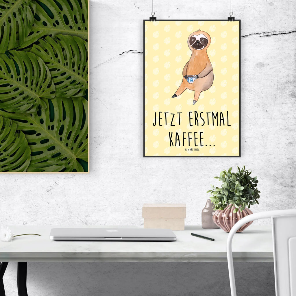 Poster sloth Coffee Plakat, Wandposter, kunst für die wand, kunstposter, wandkunst, wanddruck, Designposter, Kunstdruck, wanddeko, Bild für Wand, Wandbild, Wanddeko Bild, Mr. & Mrs. Panda Poster, Deko Bild, Wanddekoration, Posterdruck, Wandschmuck, grafikposter, kunstdruck poster, drucke, Poster, Bild, Faultier Deko, Faultier Geschenk, Faultier, Frühaufsteher, Coffee, Faultiere, Kaffee, Kaffeetasse, Genießer, Kaffeegetränk, Erster Kaffee, Morgenmuffel, Lieblingstier, faul