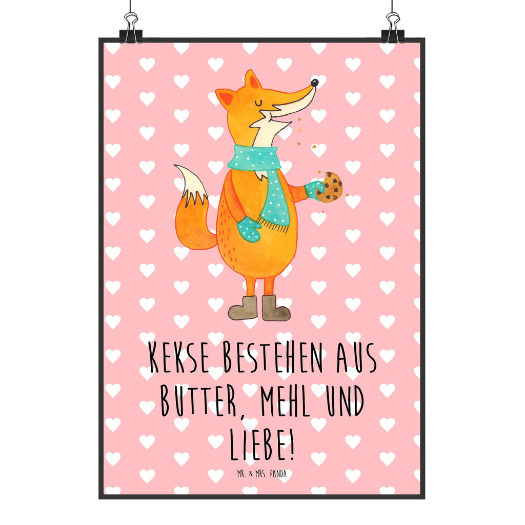 Poster Fuchs Keks Plakat, Poster, grafikposter, Wandposter, Bild für Wand, Bild, Wanddekoration, kunstposter, kunstdruck poster, kunst für die wand, drucke, Mr. & Mrs. Panda Poster, Deko Bild, Wanddeko Bild, wanddruck, Kunstdruck, Designposter, Wandbild, Posterdruck, Wandschmuck, wanddeko, wandkunst, Fuchs, Füchse, Weihnachtszeit, Backen Spruch, Liebe, Plätzchen, Winter, Kekse, Küche Deko