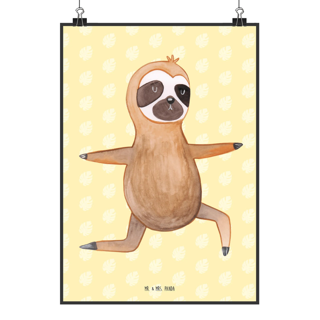 Poster sloth yoga Bild, Raumdekoration, Wandposter, Designposter, Kinderposter, Posterdruck, Wanddekoration, Wanddeko, Küchenposter, Wanddeko Bild, Poster, Kunstdruck, Mr. & Mrs. Panda Poster, Handgemaltes Poster, Faultier, Faultier Geschenk, Faultier Deko, Faultiere, Atmung, Krieger, Yoga, Yogaübungen, faul, Lieblingstier, Namaste, Gelassenheit, Entspannung, Meditation