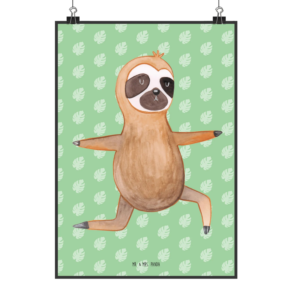 Poster sloth yoga Bild, Raumdekoration, Wandposter, Designposter, Kinderposter, Posterdruck, Wanddekoration, Wanddeko, Küchenposter, Wanddeko Bild, Poster, Kunstdruck, Mr. & Mrs. Panda Poster, Handgemaltes Poster, Faultier, Faultier Geschenk, Faultier Deko, Faultiere, Atmung, Krieger, Yoga, Yogaübungen, faul, Lieblingstier, Namaste, Gelassenheit, Entspannung, Meditation