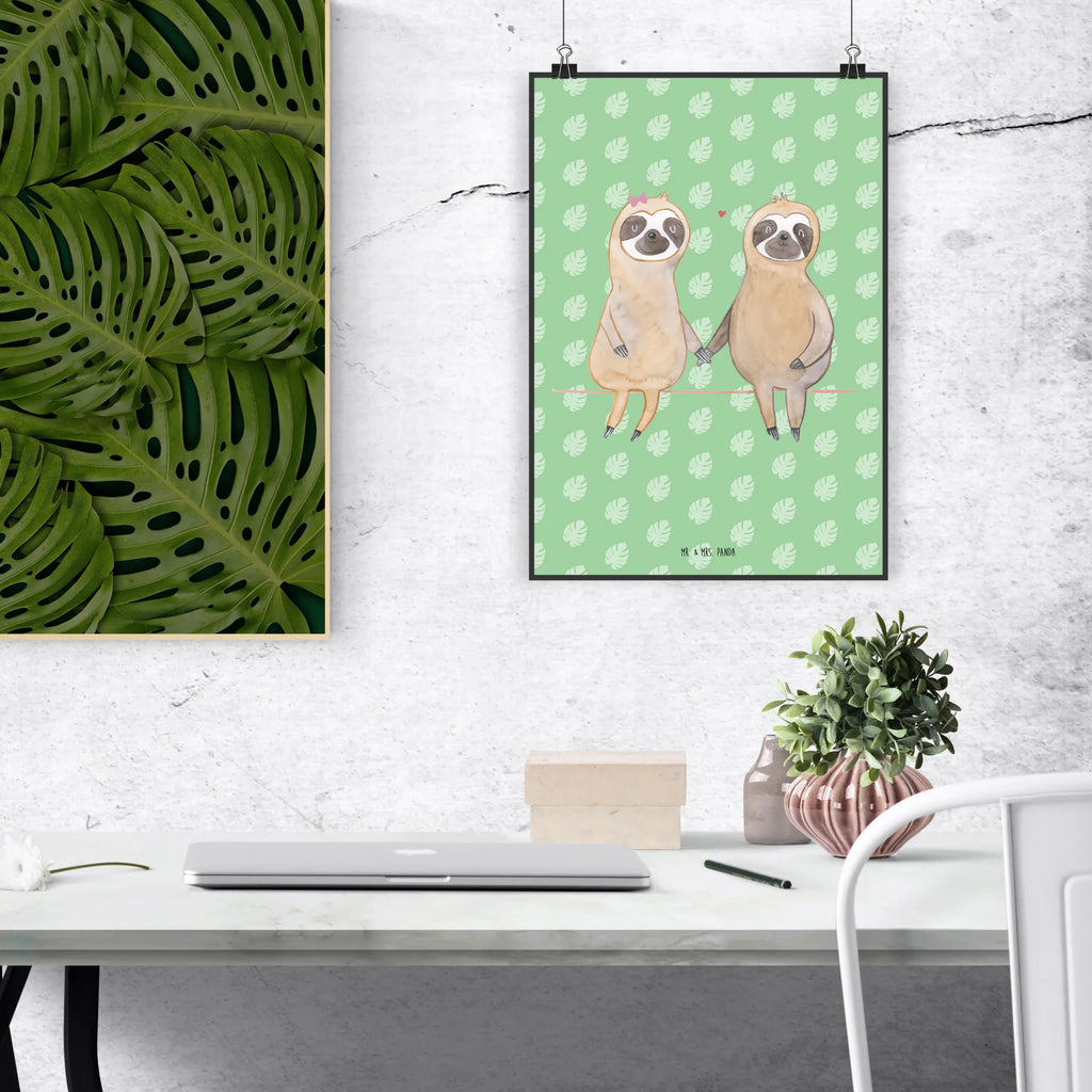 Poster Faultier Pärchen Bild, Posterdruck, Wanddeko Bild, kunst für die wand, Wandschmuck, Wandposter, Designposter, kunstposter, wanddeko, Kunstdruck, Plakat, grafikposter, wanddruck, Wandbild, Wanddekoration, Mr. & Mrs. Panda Poster, Deko Bild, kunstdruck poster, wandkunst, Poster, Bild für Wand, drucke, Faultier Deko, Faultier Geschenk, Faultier, Verlobt, Pärchen, Relaxen, Faultierliebe, Langsamkeit, Verliebt, Gemeinsam, Liebespaar, Faultiere, Faultierpärchen, Beziehung, faul, Liebe, Lieblingstier