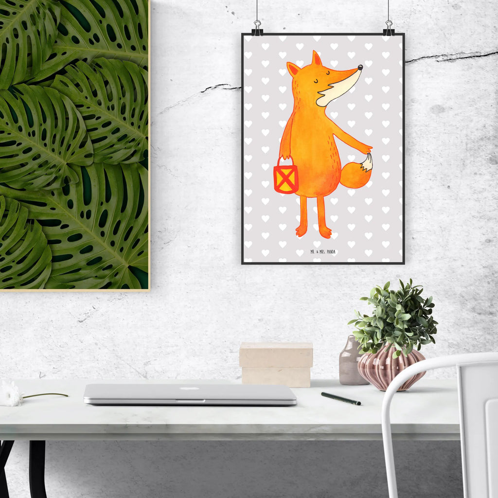 Poster Fox Lantern Wandschmuck, Posterdruck, Wanddeko Bild, wanddeko, kunstdruck poster, wanddruck, Plakat, Poster, wandkunst, Wandposter, kunst für die wand, kunstposter, Wanddekoration, Mr. & Mrs. Panda Poster, grafikposter, Wandbild, drucke, Bild, Bild für Wand, Kunstdruck, Designposter, Deko Bild, Fuchs, Laternenumzug, Liebeskummer Spruch, Cäsar Otto Hugo Flaischlen, Sankt Martin, Spruch Trösten, Füchse, Aufmuntern, Laterne
