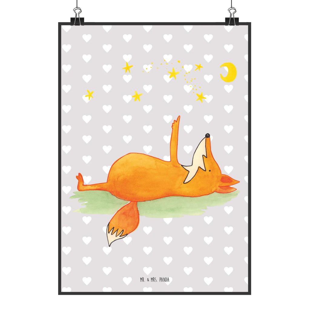 Poster Fox Stars Wanddekoration, Kunstdruck, Wandposter, Bild, Wanddeko, Küchenposter, Wanddeko Bild, Designposter, Raumdekoration, Poster, Posterdruck, Mr. & Mrs. Panda Poster, Kinderposter, Handgemaltes Poster, Fuchs, Romantik, Füchse, Spruch positiv, Always Look on the Bright Side of Life, tröstende Worte, Spruch schön