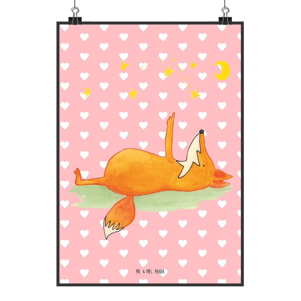 Poster Fox Stars Wanddekoration, Kunstdruck, Wandposter, Bild, Wanddeko, Küchenposter, Wanddeko Bild, Designposter, Raumdekoration, Poster, Posterdruck, Mr. & Mrs. Panda Poster, Kinderposter, Handgemaltes Poster, Fuchs, Romantik, Füchse, Spruch positiv, Always Look on the Bright Side of Life, tröstende Worte, Spruch schön