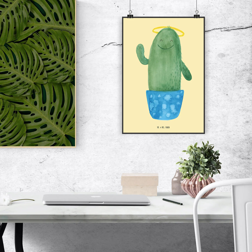 Poster Kaktus Heilig Designposter, wanddeko, grafikposter, Kunstdruck, kunstposter, kunstdruck poster, kunst für die wand, Bild, Wanddeko Bild, Plakat, Wandschmuck, Wanddekoration, Wandbild, drucke, Poster, wanddruck, Wandposter, wandkunst, Mr. & Mrs. Panda Poster, Bild für Wand, Deko Bild, Posterdruck, Kaktus, Kakteen, Bruder, Frech, Schwester, Freundin, Kind, Lustig, Eltern, Schwestern, Heiligenschein, Familie