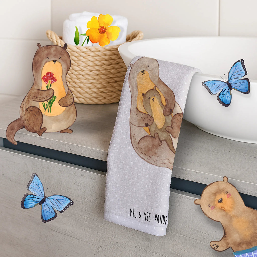 Hand towel otter child towels, bathroom, Towel, children, baby, big, bath towel, otter, marten, sea otter, European otter, water mammal, aquatic animal, baby otter, predator, water, otter gifts, animal lover, gift ideas for animal lovers, animal, mammal, water animal, gifts for people in love, Otter Sea Otter Lake Otter