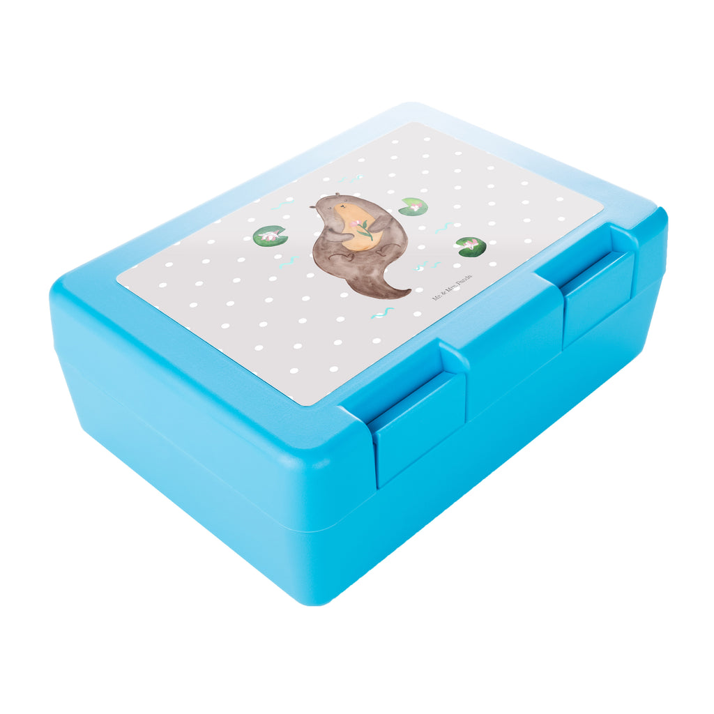Brotdose Otter mit Seerose Brotbox, Snackbox, Lunch box, Butterbrotdose, Brotzeitbox, Otter, Fischotter, Seeotter, Otter Seeotter See Otter