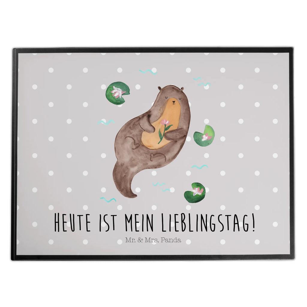 Schreibtischunterlage Otter mit Seerose Büroartikel, Schreibtisch Unterlagen, Schreibtischauflage, Bürobedarf, Schreibwaren, Schreibunterlage, Schreibtischunterlage Groß, Otter, Fischotter, Seeotter, Otter Seeotter See Otter