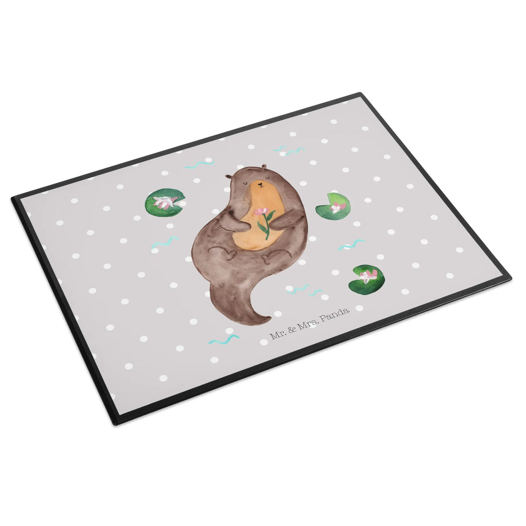 Schreibtischunterlage Otter mit Seerose Büroartikel, Schreibtisch Unterlagen, Schreibtischauflage, Bürobedarf, Schreibwaren, Schreibunterlage, Schreibtischunterlage Groß, Otter, Fischotter, Seeotter, Otter Seeotter See Otter