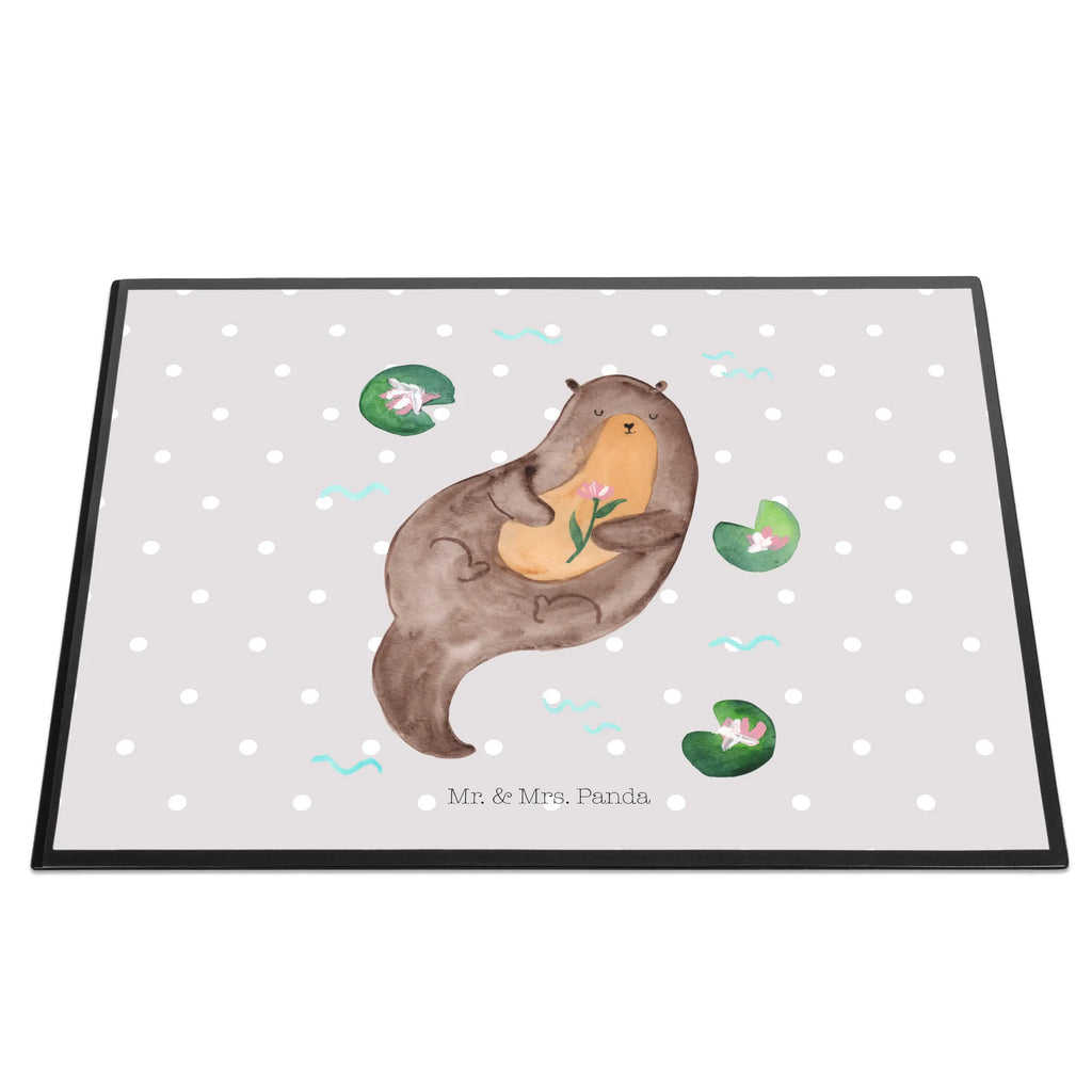 Schreibtischunterlage Otter mit Seerose Büroartikel, Schreibtisch Unterlagen, Schreibtischauflage, Bürobedarf, Schreibwaren, Schreibunterlage, Schreibtischunterlage Groß, Otter, Fischotter, Seeotter, Otter Seeotter See Otter