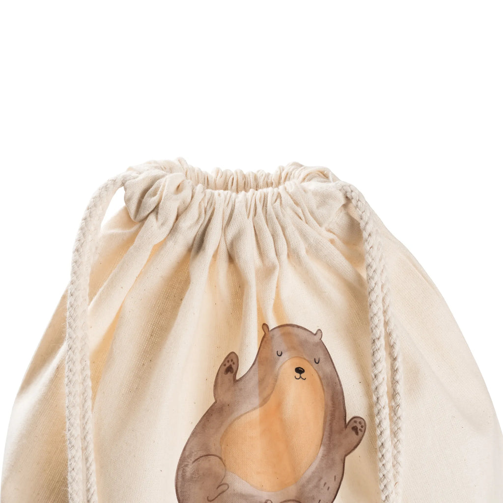 Drawstring bag otter Embrace sports bag, jute bag, gym bag, carrier bag, bag, hipster, otter, marten, sea otter, European otter, water mammal, aquatic animal, baby otter, predator, water, otter gifts, animal lover, gift ideas for animal lovers, animal, mammal, water animal, gifts for people in love, Otter Sea Otter Lake Otter