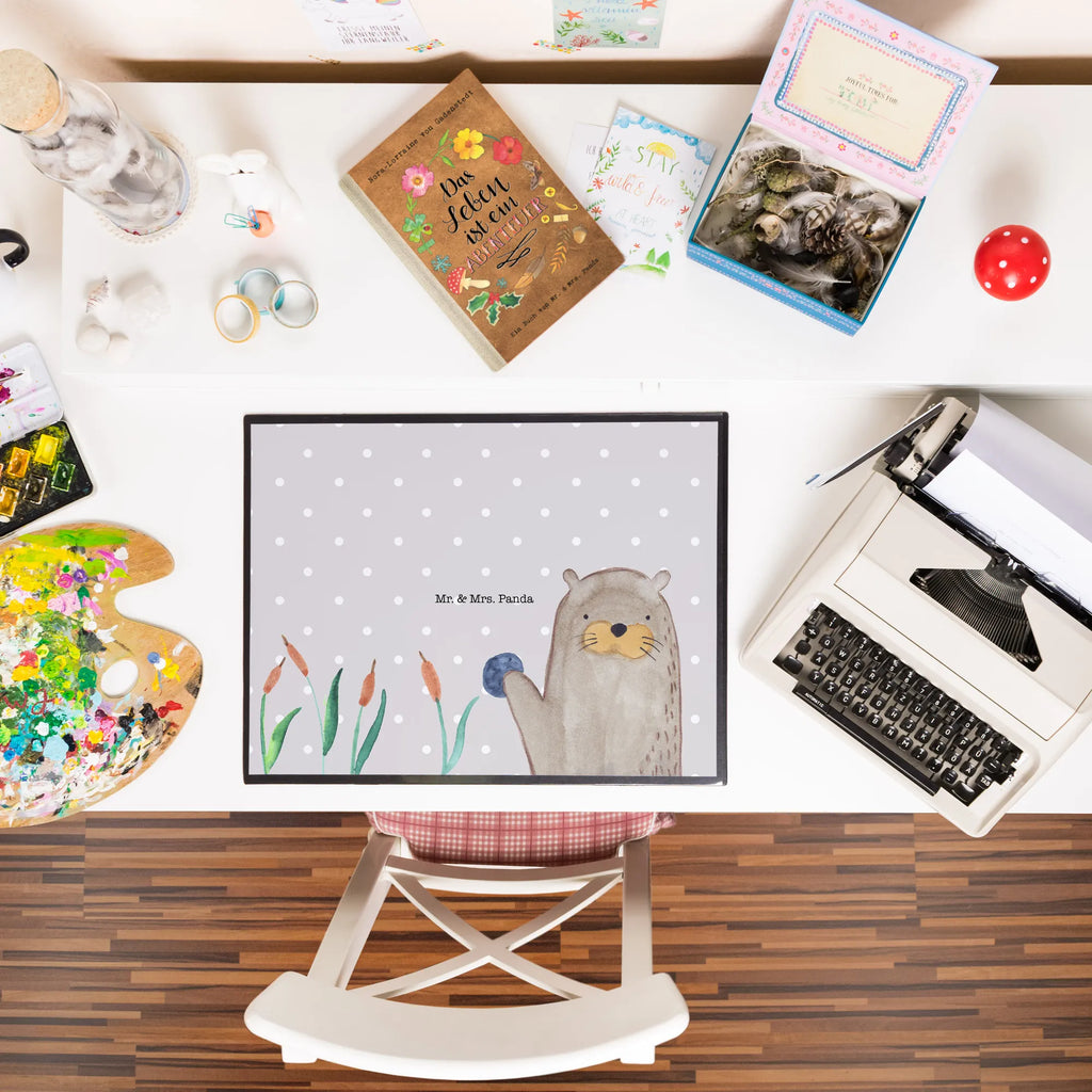 Desk pad otter Stone Schreibwaren, Schreibtischunterlage Groß, Büroartikel, Schreibtisch Unterlagen, Schreibtischauflage, Bürobedarf, Schreibunterlage, Otter, Fischotter, Seeotter, Otter Seeotter See Otter