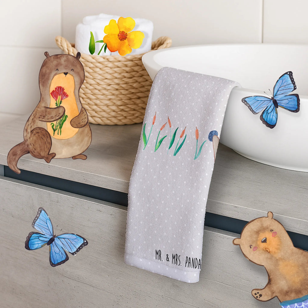 Hand towel otter Stone bathroom, big, bath towel, Towel, children, baby, towels, otter, marten, sea otter, European otter, water mammal, aquatic animal, baby otter, predator, water, otter gifts, animal lover, gift ideas for animal lovers, animal, mammal, water animal, gifts for people in love, Otter Sea Otter Lake Otter