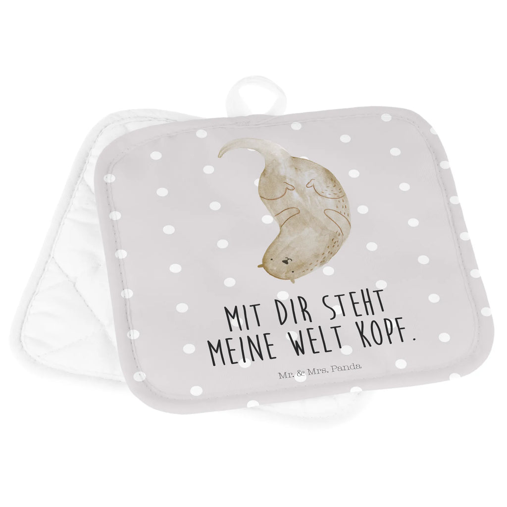 2er Set Topflappen  Otter Kopfüber Topflappenset, Topflappen 2er Set, Topfhandschuhe, Topfuntersetzer, Topflappen Set, Topflappen, 2er Set Topflappen, topfhalter, Otter, Fischotter, Seeotter, Otter Seeotter See Otter