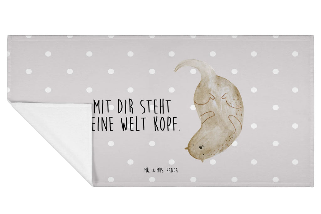 Hand towel otter upside down children, baby, big, bath towel, towels, Towel, bathroom, otter, marten, sea otter, European otter, water mammal, aquatic animal, baby otter, predator, water, otter gifts, animal lover, gift ideas for animal lovers, animal, mammal, water animal, gifts for people in love, Otter Sea Otter Lake Otter
