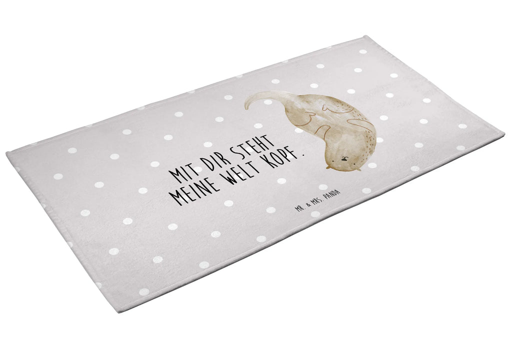 Hand towel otter upside down children, baby, big, bath towel, towels, Towel, bathroom, otter, marten, sea otter, European otter, water mammal, aquatic animal, baby otter, predator, water, otter gifts, animal lover, gift ideas for animal lovers, animal, mammal, water animal, gifts for people in love, Otter Sea Otter Lake Otter