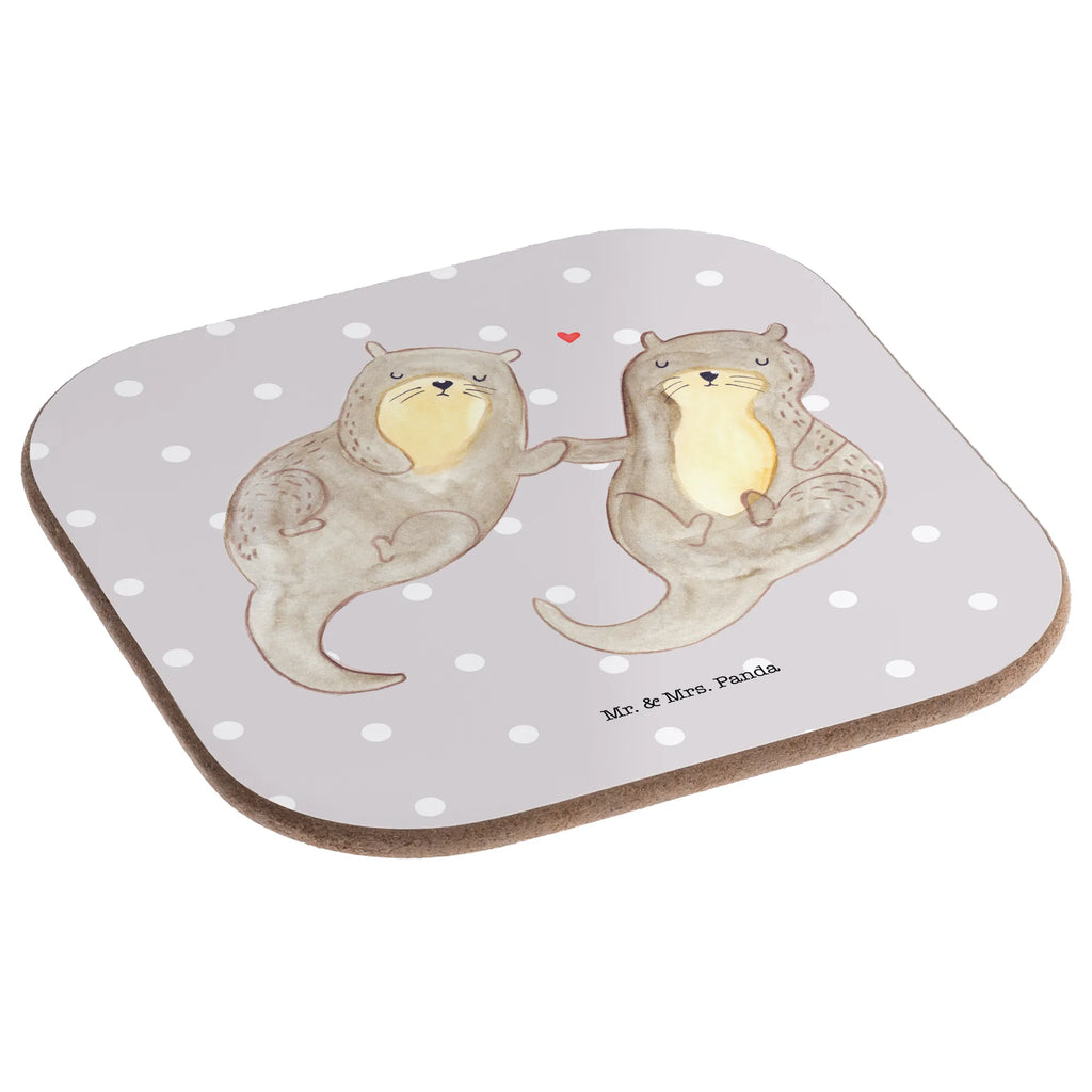 Square coaster otter holding hands presents, party, gift, breakfast, gifts, glass coasters, Coasters, otter, marten, sea otter, European otter, water mammal, aquatic animal, baby otter, predator, water, otter gifts, animal lover, gift ideas for animal lovers, animal, mammal, water animal, gifts for people in love, Otter Sea Otter Lake Otter