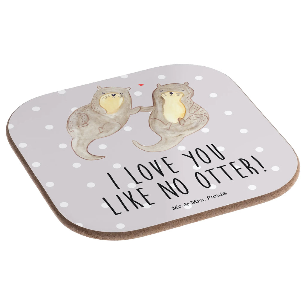 Square coaster otter holding hands presents, party, gift, breakfast, gifts, glass coasters, Coasters, otter, marten, sea otter, European otter, water mammal, aquatic animal, baby otter, predator, water, otter gifts, animal lover, gift ideas for animal lovers, animal, mammal, water animal, gifts for people in love, Otter Sea Otter Lake Otter