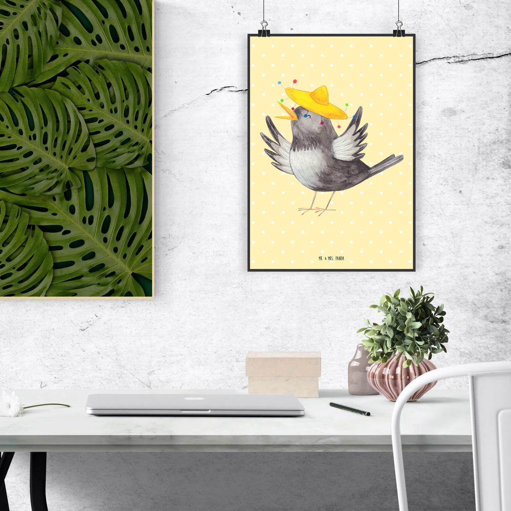 Plakat kruk Sombrero Bild, Poster, Wandschmuck, Wandbild, Design Poster, Wanddeko Bild, wanddruck, Deko Poster, Plakat, grafikposter, kunstdruck poster, Wandposter, kunstposter, wanddeko, wandkunst, Designposter, Panda Poster, Wanddekoration, Posterdruck, Mr. & Mrs. Panda Poster, typografie poster, Kunstdruck, drucke, Deko Bild, Tiermotive, Gute Laune, Lustige Sprüche, Tiere, Motivation, Froh, glücklich sein, Vögel, Glück Spruch, Elster, Spruch Positiv, Fröhlich sein, Rabe, Vogel
