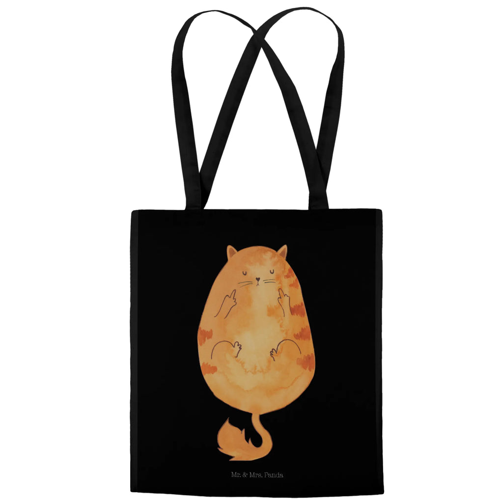 Tragetasche Katze Mittelfinger Stofftasche, Tasche, Tragetasche, Beutel, Jutetasche, Stoffbeutel, Schultertasche, Umhängetasche, Laptoptasche, Shopper, Jutebeutel, Einkaufstasche, Einkaufstüte, Beuteltasche, Badetasche, Strandtasche, Katze, Katzenmotiv, Katzenfan, Katzendeko, Katzenfreund, Katzenliebhaber, Katzenprodukte, Katzenartikel, Katzenaccessoires, Katzensouvenirs, Katzenliebhaberprodukte, Katzenmotive, Cats, Kater, Katzen, Cat, Mietze