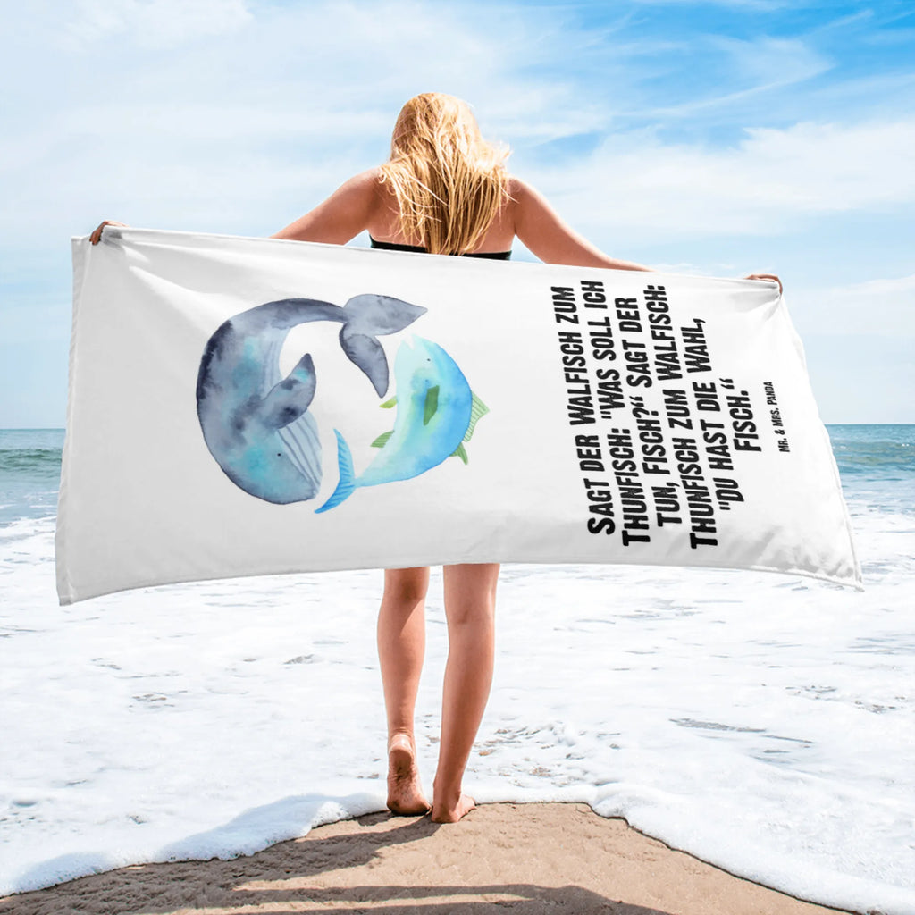 XL ręcznik kąpielowy wieloryb tuńczyk Motywy zwierzęce, dobra energia, zabawne powiedzonka, zwierzęta