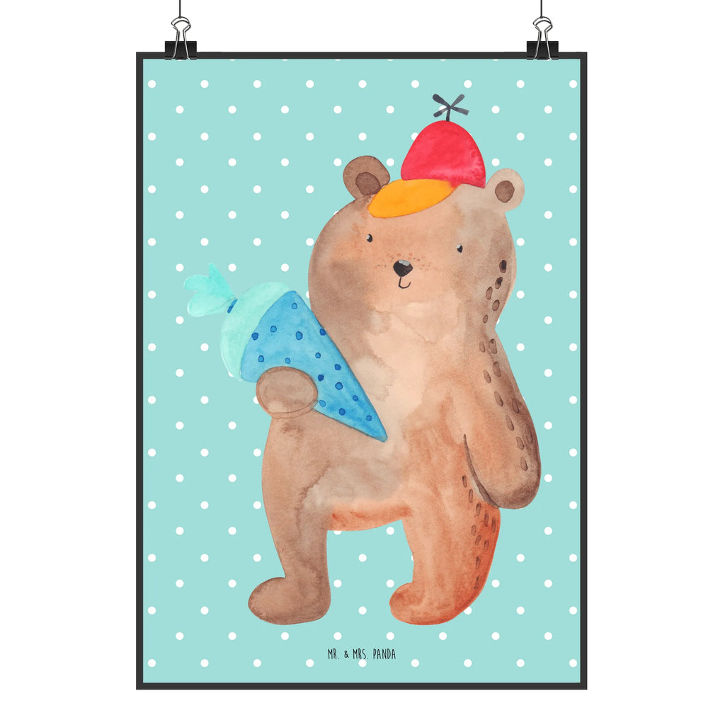 Plakat Niedźwiedź Torebka szkolna Bild für Wand, wanddruck, drucke, Mr. & Mrs. Panda Poster, Designposter, wanddeko, wandkunst, Plakat, Deko Bild, grafikposter, Kunstdruck, Wanddekoration, Posterdruck, kunstdruck poster, Wandbild, Wanddeko Bild, Bild, Wandposter, kunstposter, kunst für die wand, Poster, Wandschmuck, Teddybär, Bär, Teddy, Grundschule, Schulbeginn, Einschulung Geschenk, Schule Geschenk, Bär Motiv, Schultüte, Schulanfang, Erster Schultag Geschenk